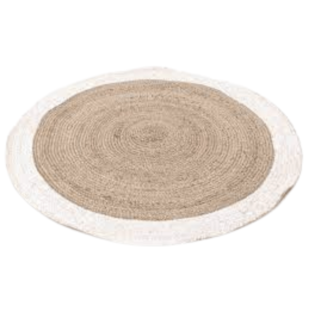 Tapis ROND JUTE blanc