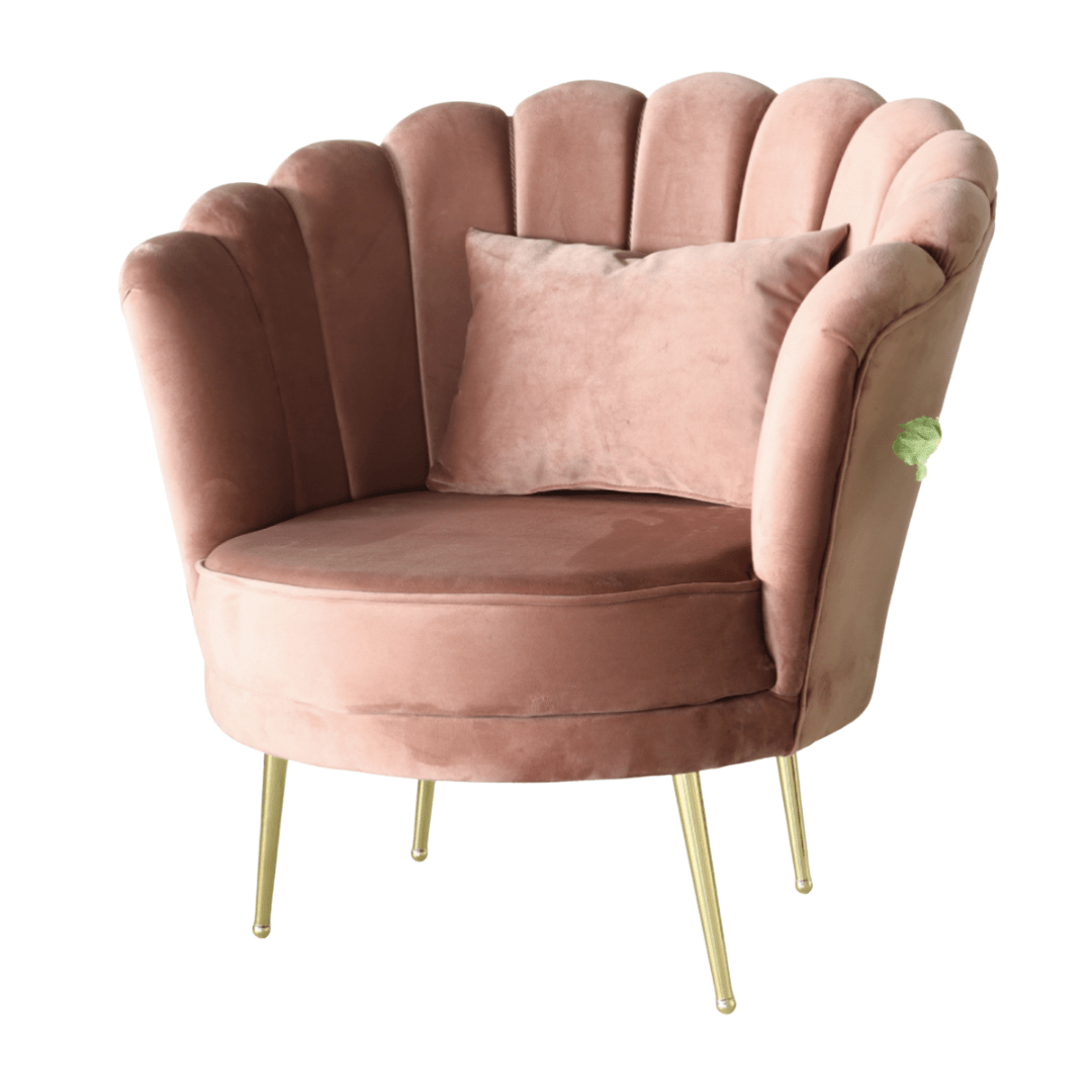 Fauteuil coquille vieux rose