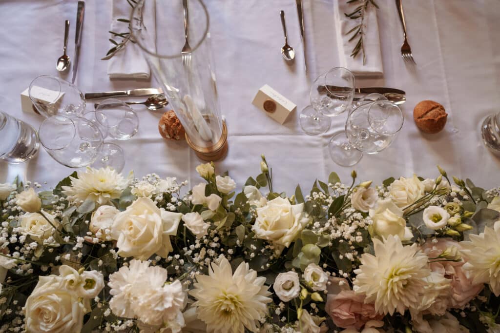 centre de table mariée blanc