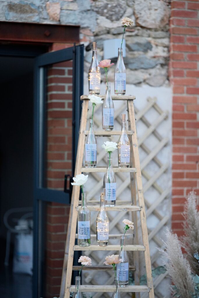 plan de table champetre, fleuriste lyon